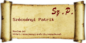 Szécsényi Patrik névjegykártya
