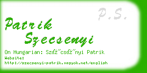 patrik szecsenyi business card